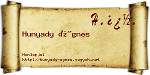 Hunyady Ágnes névjegykártya