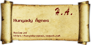 Hunyady Ágnes névjegykártya